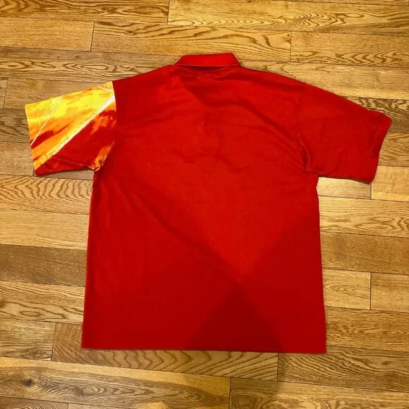 Mizuno Men's Vintage Jaspo Short Sleeve Polo Shirt Medium Made In Japan - Picture 6 of 7